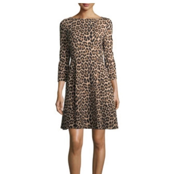Kate Spade 3/4" Sleeve Leopard Print Ponte Dress! - Picture 3 of 16